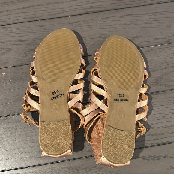 Rose Gold Gladiator Sandals - Picture 2 of 3